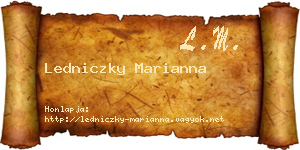 Ledniczky Marianna névjegykártya